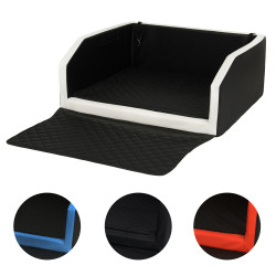 Transportín para perro en el maletero con colchón y cinturón de seguridad 100x70 cm